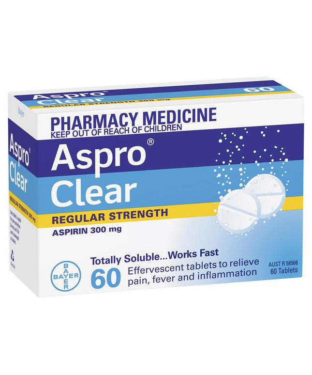 Aspro Clear Pain Relief 60 Soluble Tablets