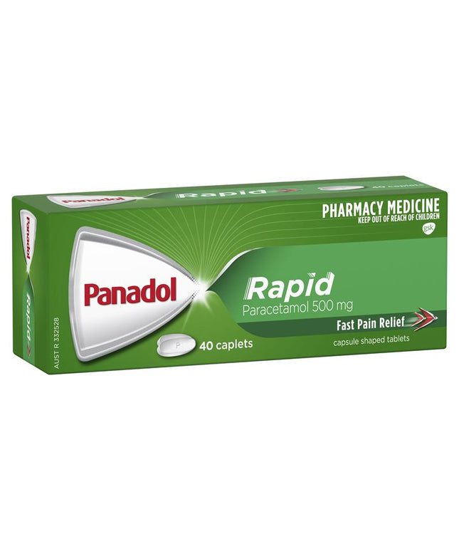 Panadol Rapid Paracetamol Pain Relief Caplets 500mg 40