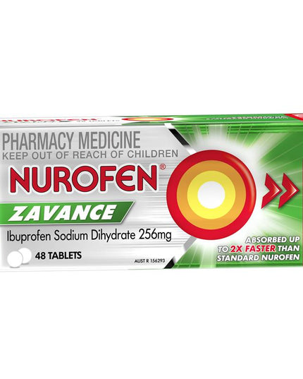 Nurofen Zavance Fast Pain Relief Tablets 48 pack 256mg Ibuprofen