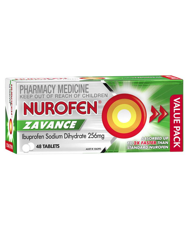 Nurofen Zavance Fast Pain Relief Tablets 48 pack 256mg Ibuprofen