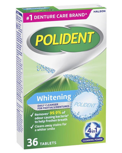 Polident Denture Cleanser Whitening Tablets 36
