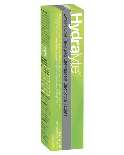 Hydralyte Effervescent Lemon Lime Electolyte Tablets 20 Pack