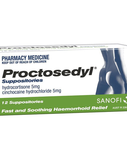 Proctosedyl Haemorrhoids Relief Suppositories 12 Pack