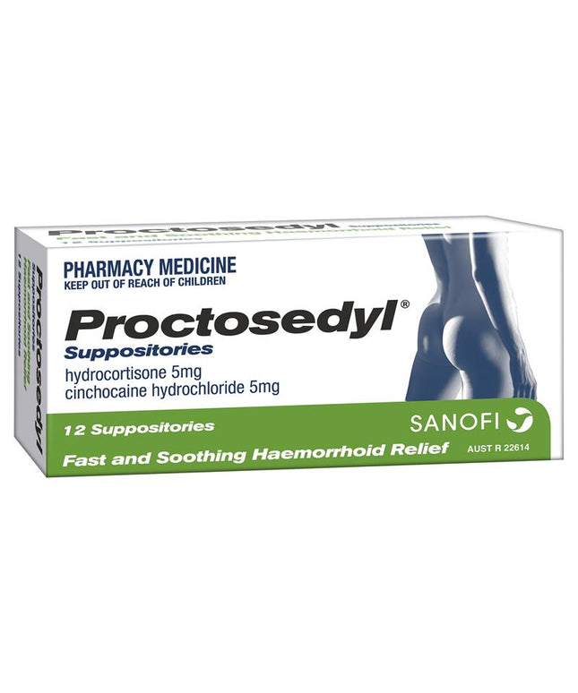 Proctosedyl Haemorrhoids Relief Suppositories 12 Pack