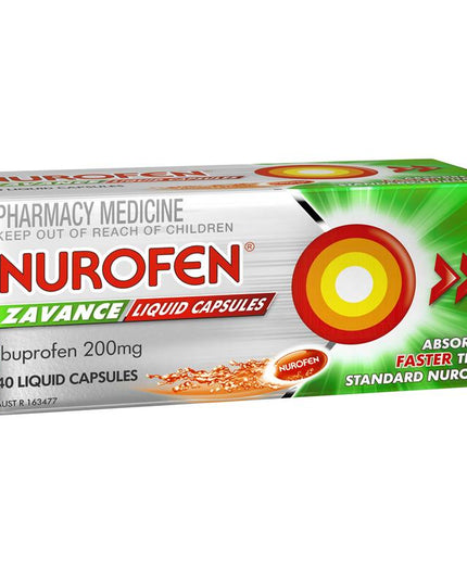 Nurofen Zavance Fast Pain Relief Liquid Capsules 200mg Ibuprofen 40 Pack