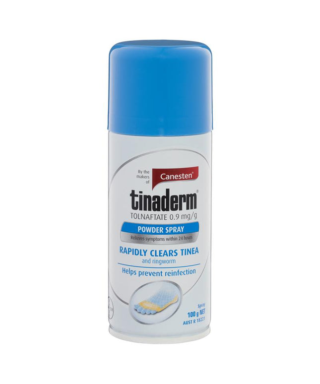 Canesten Tinaderm Tolnaftate Tinea and Ringworm Powder Spray 100g