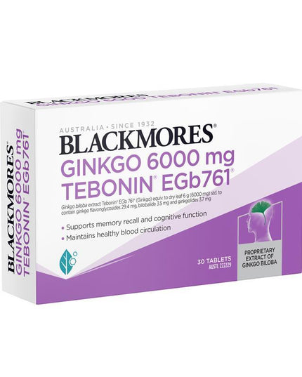 Blackmores Ginkgo 6000mg 30 Tablets