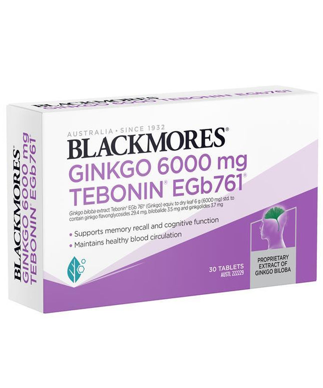Blackmores Ginkgo 6000mg 30 Tablets