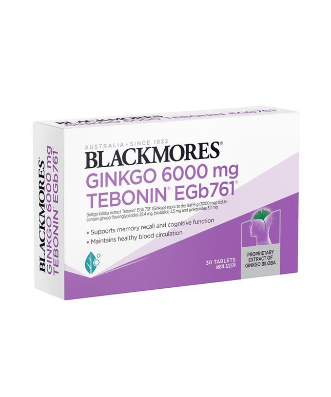 Blackmores Ginkgo 6000mg 30 Tablets