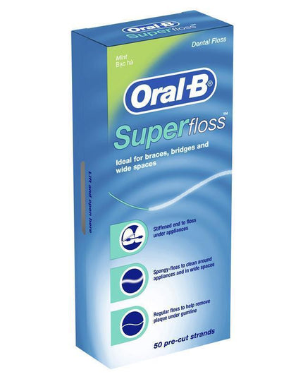 Oral B Superfloss Dental Floss Pre-Cut Strands 50 pack