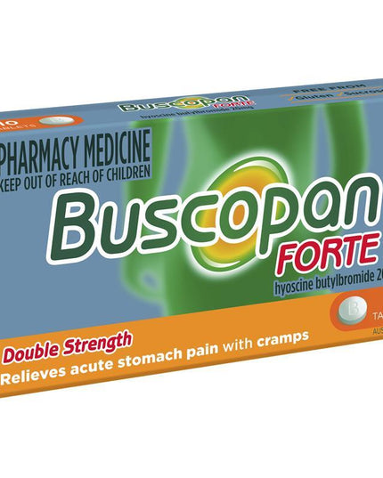 Buscopan Forte Stomach Cramps Pain Relief 20mg Tablets 10 Pack