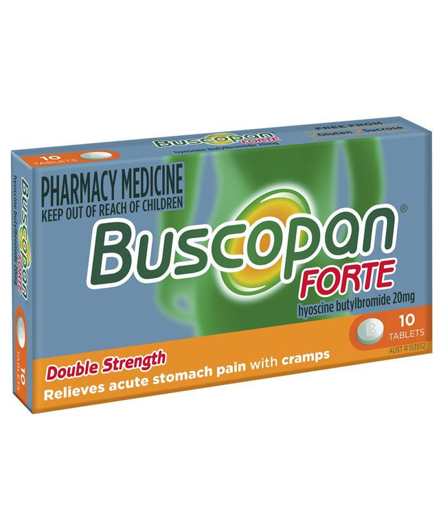 Buscopan Forte Stomach Cramps Pain Relief 20mg Tablets 10 Pack