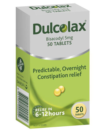 Dulcolax Laxatives 5mg Tablets for Constipation Relief 50 Pack