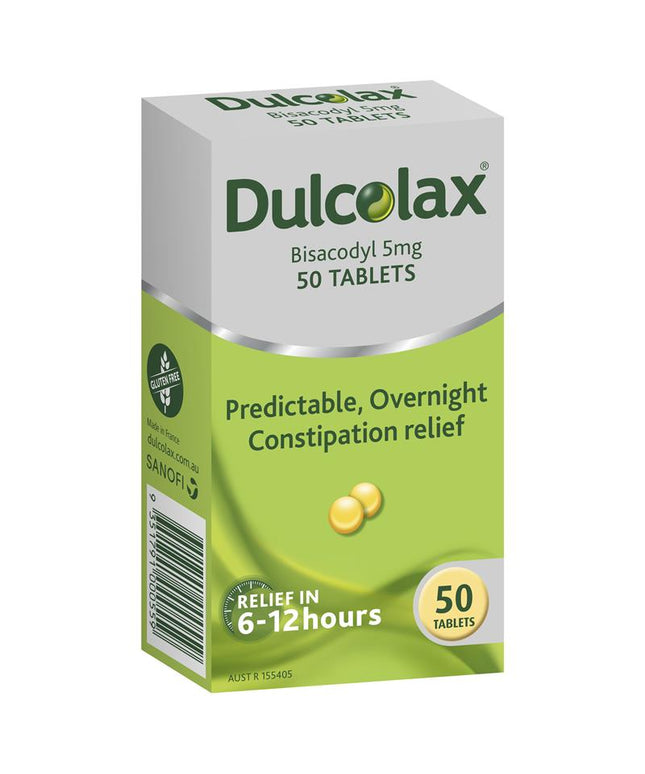 Dulcolax Laxatives 5mg Tablets for Constipation Relief 50 Pack