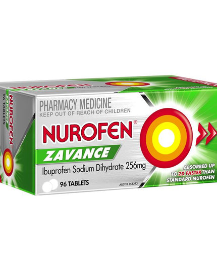 Nurofen Zavance Fast Pain Relief Tablets 256mg Ibuprofen 96 Pack