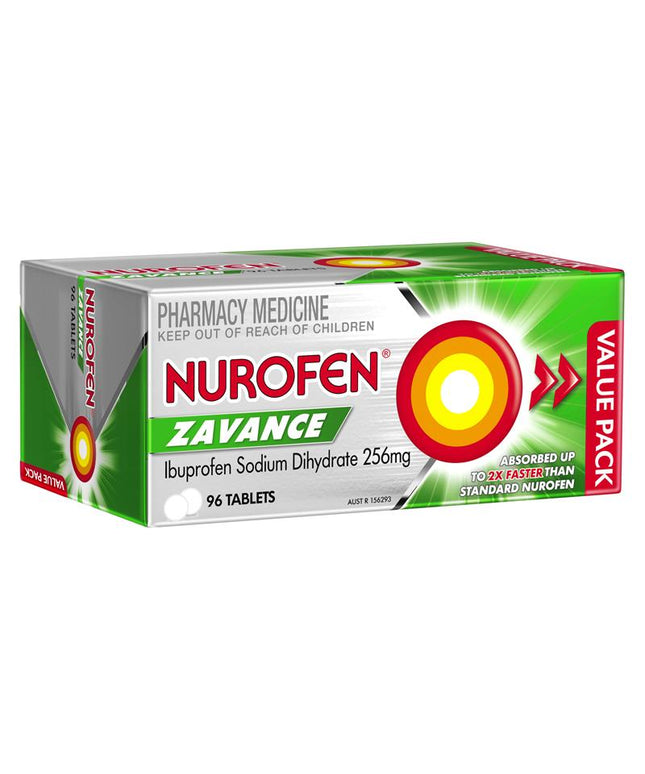 Nurofen Zavance Fast Pain Relief Tablets 256mg Ibuprofen 96 Pack