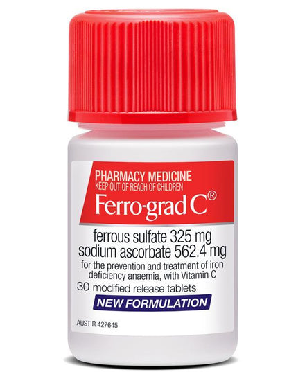 Ferro-Grad C Iron & Vitamin C 30 Tablets NEW