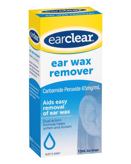 EarClear Ear Wax Remover Drops 12mL – Aids Easy Removal of Ear Wax