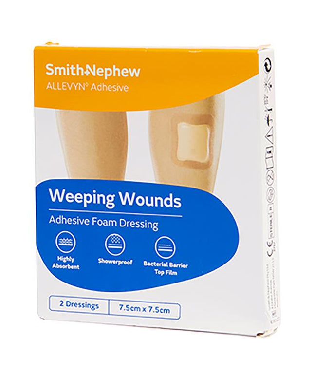 Allevyn Adhesive Foam Dressing 7.5cm x 7.5cm 2 Pack