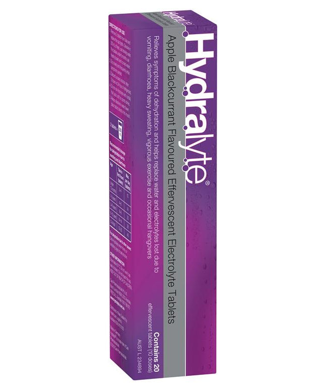 Hydralyte Electrolyte Effervescent Apple Blackcurrant 20 Tablets