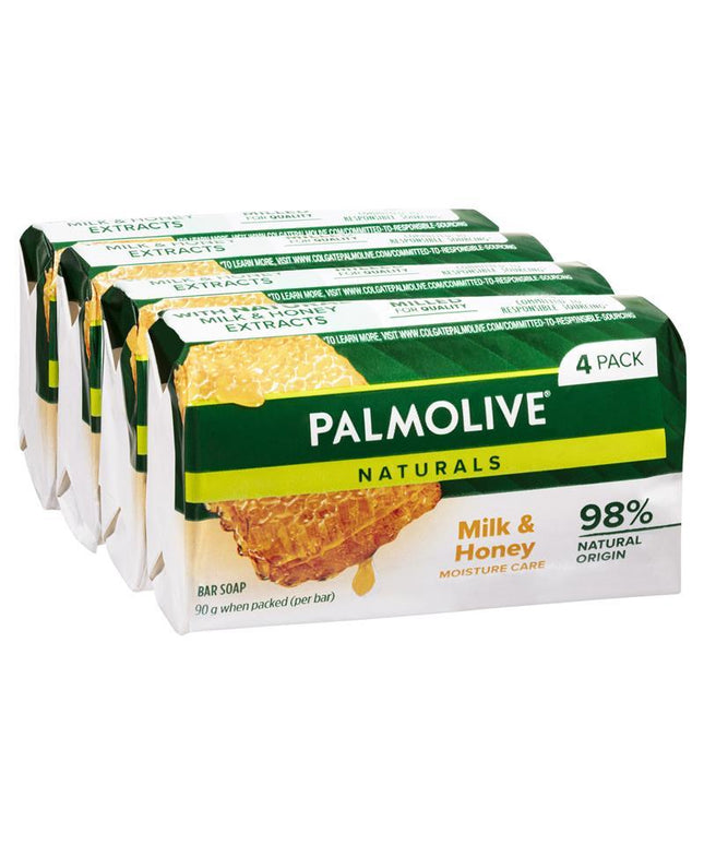 Palmolive Naturals Replenishing Bar Soap Milk & Honey 4 x 90g