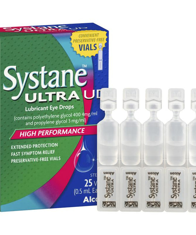 Systane Ultra Lubricant Eye Drops Preservative Free Unit Dose 25 x 0.5ml Vials