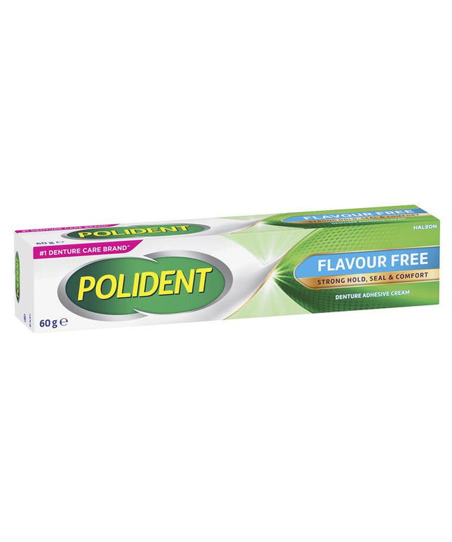 Polident Denture Adhesive Cream Flavour Free 60g