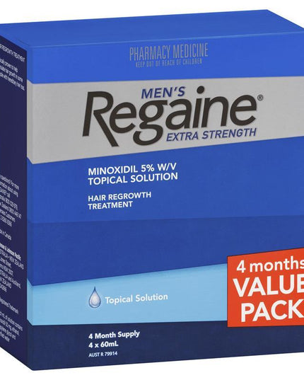 Regaine Men's Extra Strength Minoxidil Hair Regrowth Treatment 4 x 60mL