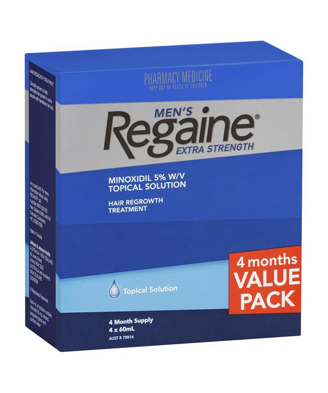 Regaine Men's Extra Strength Minoxidil Hair Regrowth Treatment 4 x 60mL