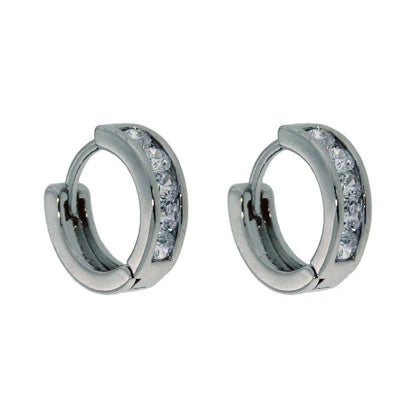 5 Stone CZ Huggy Rhodium