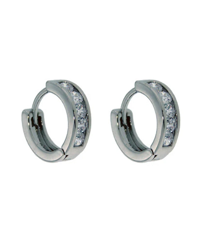 5 Stone CZ Huggy Rhodium