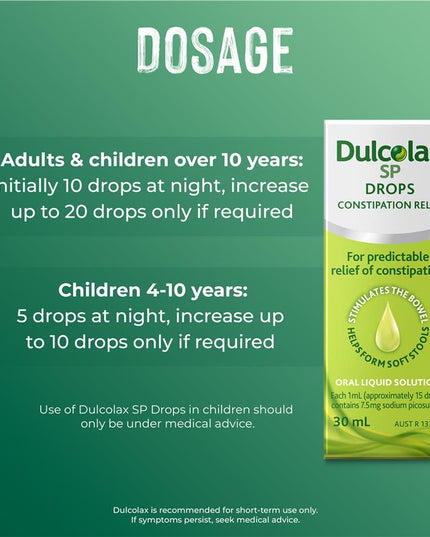 Dulcolax Laxatives Liquid SP Drops for Constipation Relief 30mL