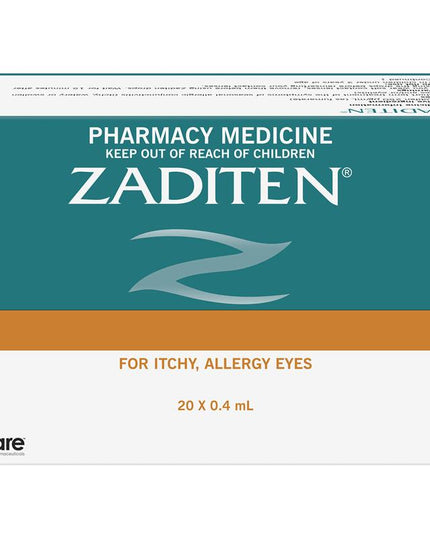 Zaditen 0.025% Eye Drops Unit Dose 0.4ml 20 Single Dose Units