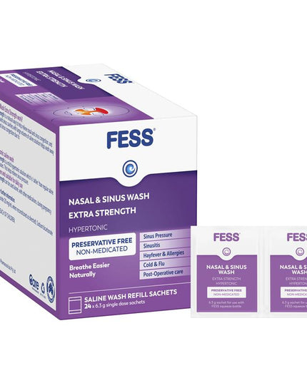 Fess Nasal & Sinus Wash Extra Strength Refill 24 Sachets