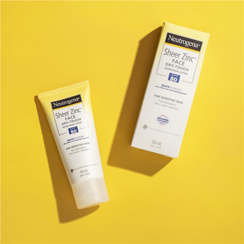Neutrogena Sheer Zinc Face Dry-Touch Sunscreen Lotion SPF50 59mL