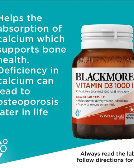 Blackmores Vitamin D3 1000IU 60 Capsules