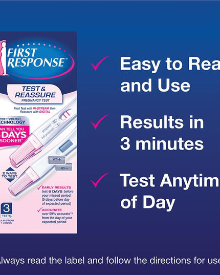 First Response Test and Reassure 3 Tests