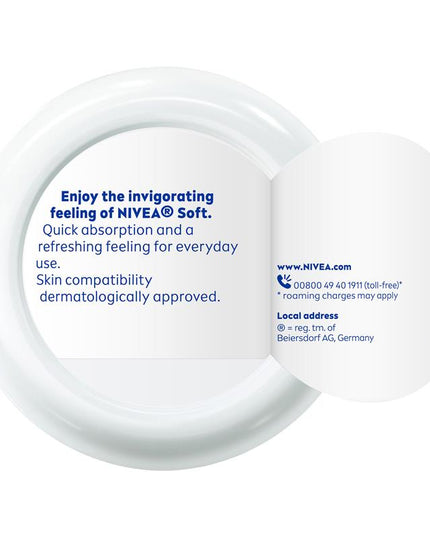 NIVEA Soft Moisturiser Cream Face Body Hands 200ml