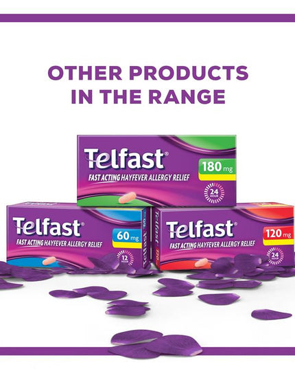 Telfast Hayfever Allergy Relief 180mg Antihistamine Tablets Non-Drowsy - 30 Pack