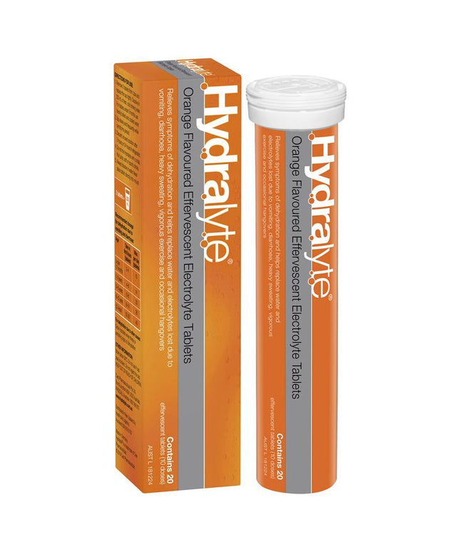 Hydralyte Electrolyte Effervescent Orange 20 Tablets