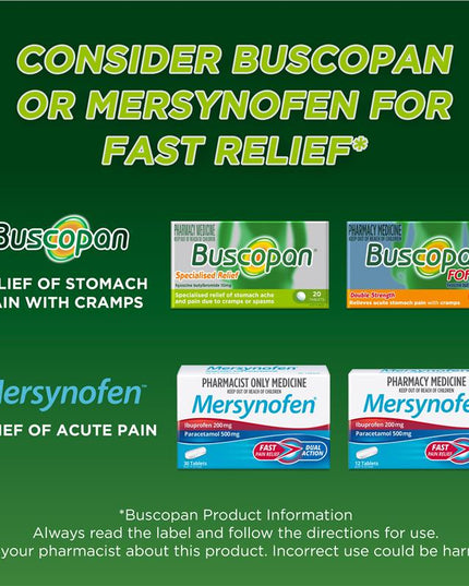 Buscopan Stomach Cramps Pain Relief 10mg Tablets 20 Pack