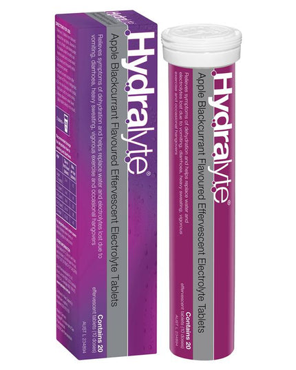 Hydralyte Electrolyte Effervescent Apple Blackcurrant 20 Tablets