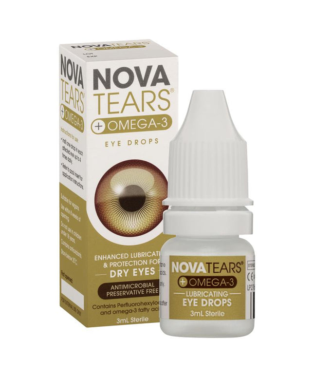Nova Tears + Omega3 Preservative Free Lubricating Eye Drops 3ml