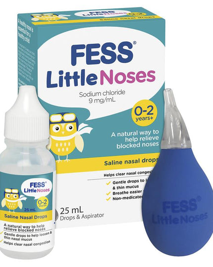 Fess Little Noses Saline Nose Drops +Aspirator 25ml