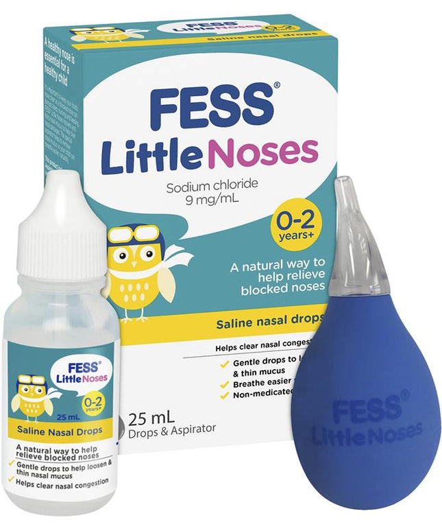 Fess Little Noses Saline Nose Drops +Aspirator 25ml