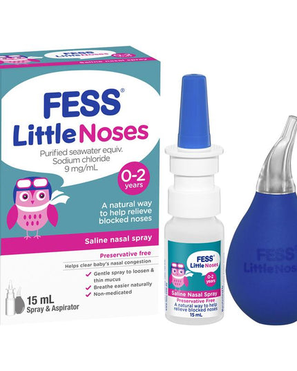 Fess Little Noses Saline Nose Spray + Aspirator 15ml