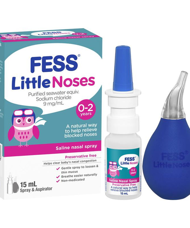 Fess Little Noses Saline Nose Spray + Aspirator 15ml