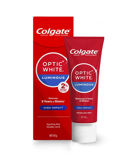 Colgate Toothpaste Optic White Luminous High Impact Teeth Whitening 85g