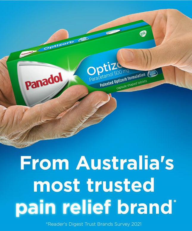 Panadol with Optizorb Paracetamol Pain Relief Tablets 500mg 50