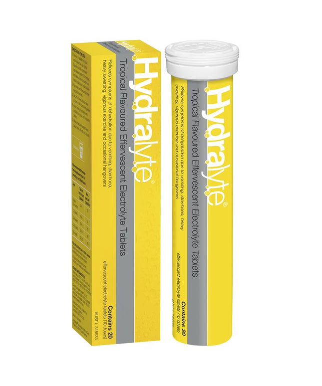 Hydralyte Electrolyte Effervescent Tropical 20 Tablets
